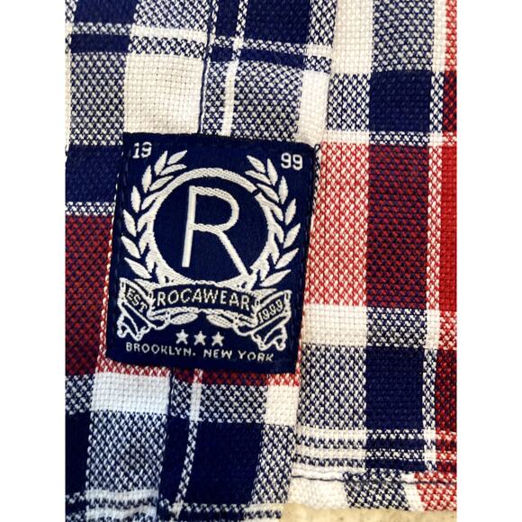 Vintage Y2K 90s Rocawear Plaid Shirt 4XL Big Short Sleeve Button Up Hip Hop - Picture 4 of 8